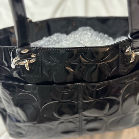Coach Black Patent Leather Tote Bag - Picture 9 of 12